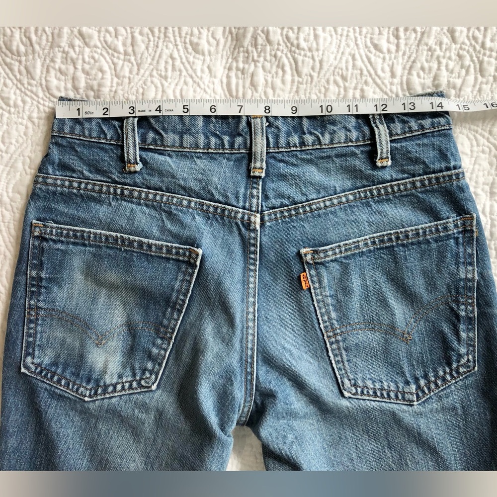 Vintage 70s Levis 684 Orange Tab Bell Bottom Super Flare Jeans - Picture 2 of 14